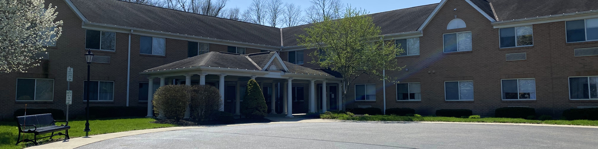 two story residential building entrance